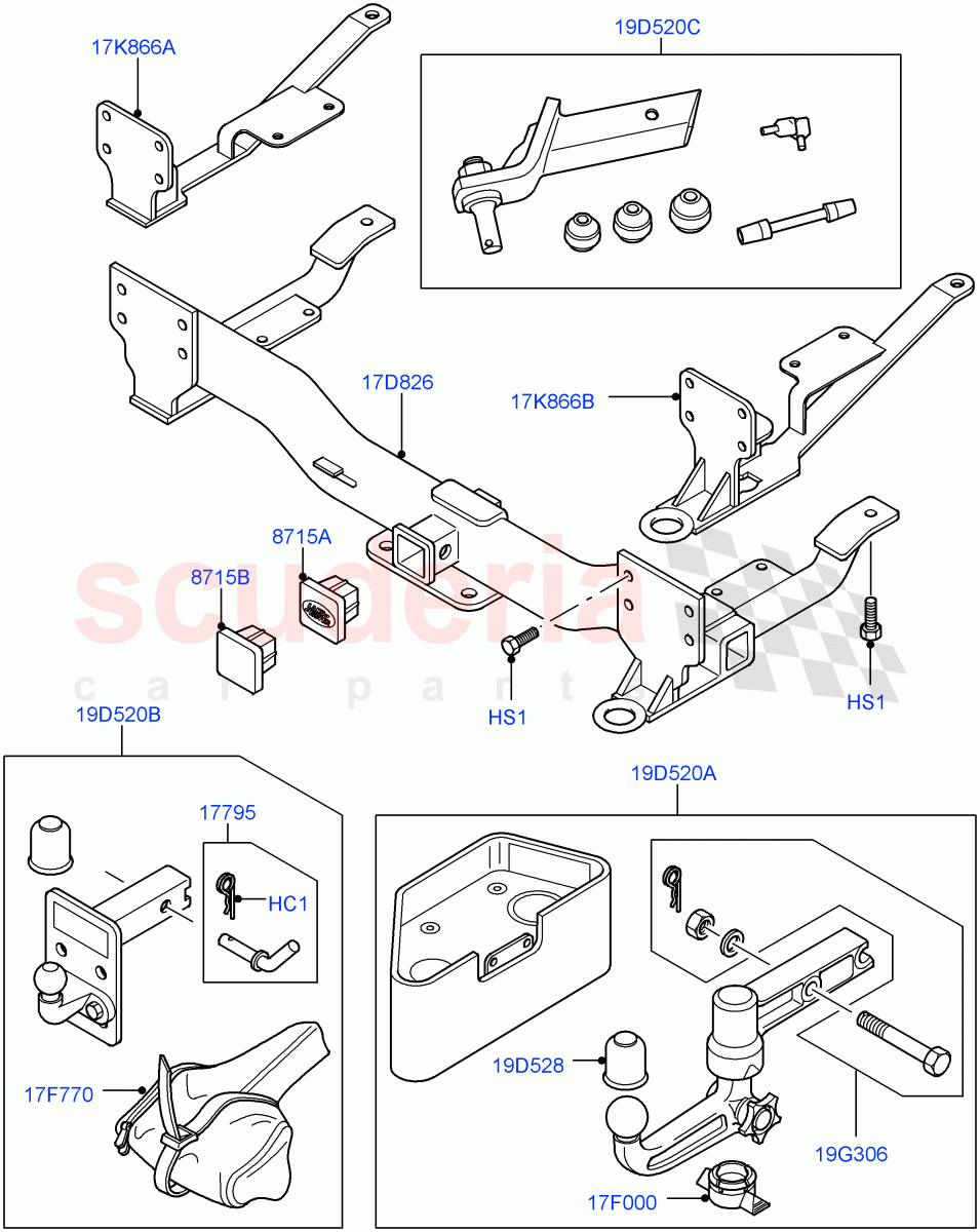 Tow Bar(Accessory)(Less Armoured)((V)FROMAA000001) of Land Rover Land Rover Range Rover (2010-2012) [5.0 OHC SGDI SC V8 Petrol]