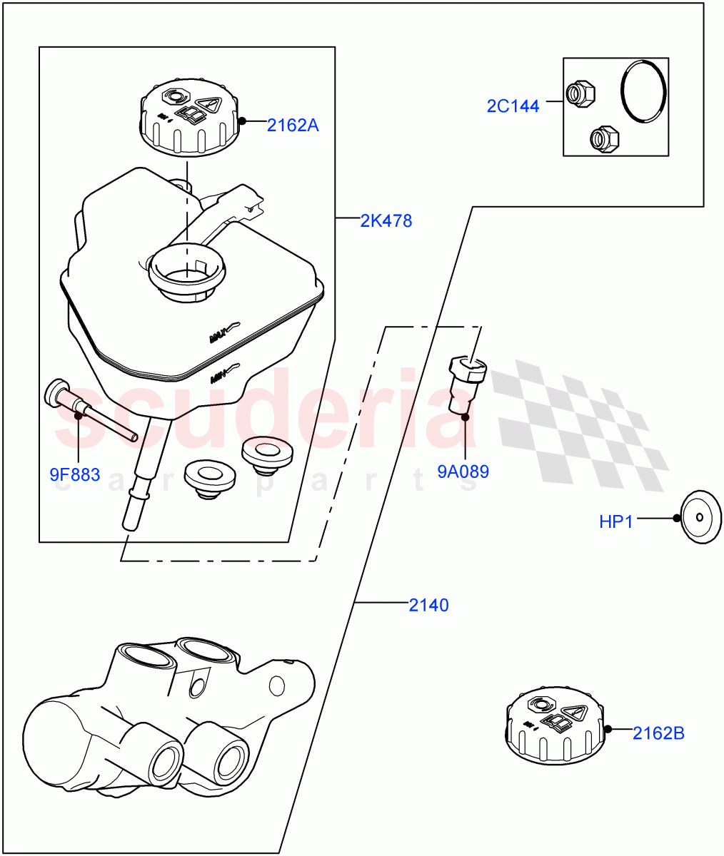 Master Cylinder - Brake System((V)TOLA999999) of Land Rover Land Rover Range Rover Velar (2017+) [3.0 Diesel 24V DOHC TC]