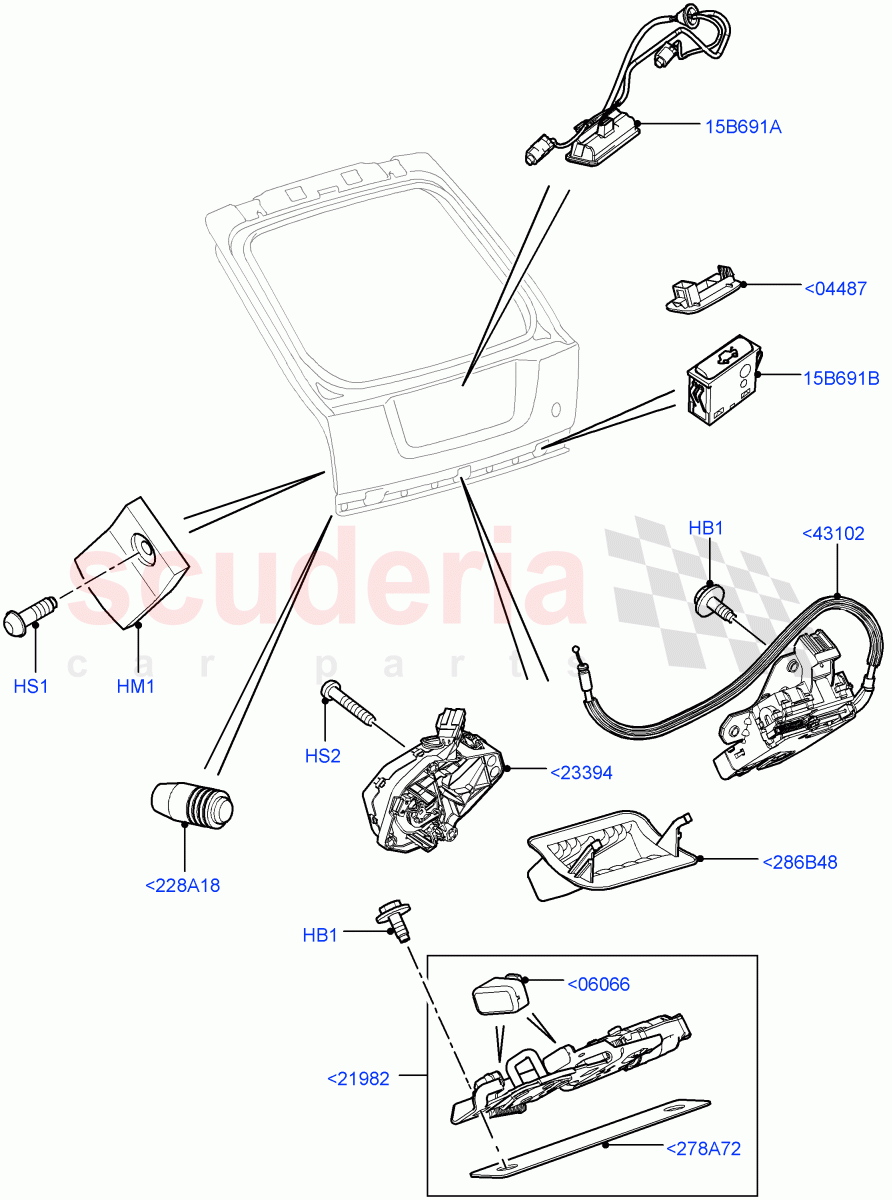 Luggage Compt/Tailgte Lock Controls ((V) FROMCA000001) of Land Rover Land Rover Range Rover Sport (2010-2013) [5.0 OHC SGDI NA V8 Petrol]