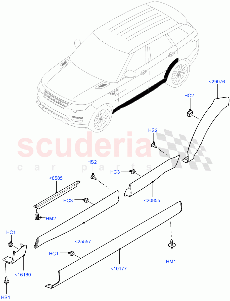 Body Mouldings(Version - Core,Non SVR) of Land Rover Land Rover Range Rover Sport (2014+) [2.0 Turbo Diesel]