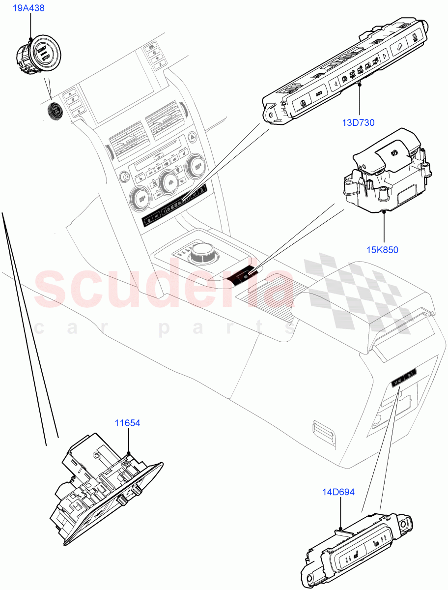 Switches(Facia And Console)(Changsu (China))((V)FROMFG000001) of Land Rover Land Rover Discovery Sport (2015+) [2.0 Turbo Diesel AJ21D4]