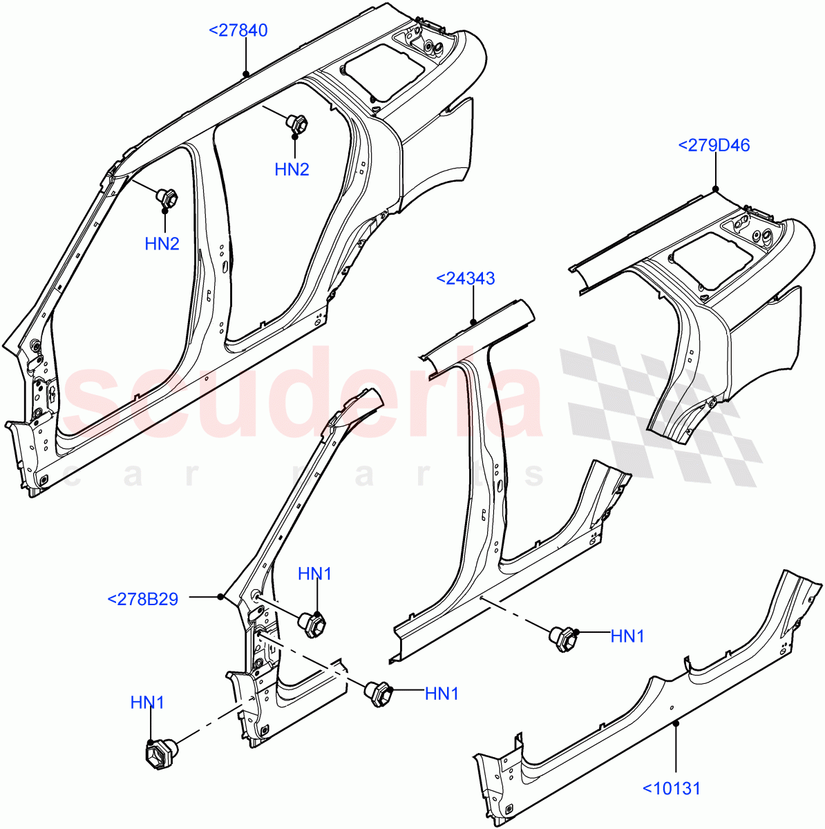 Side Panels - Outer (Changsu (China)) ((V) FROMKG006088) of Land Rover Land Rover Range Rover Evoque (2019+) [2.0 Turbo Petrol AJ200P]