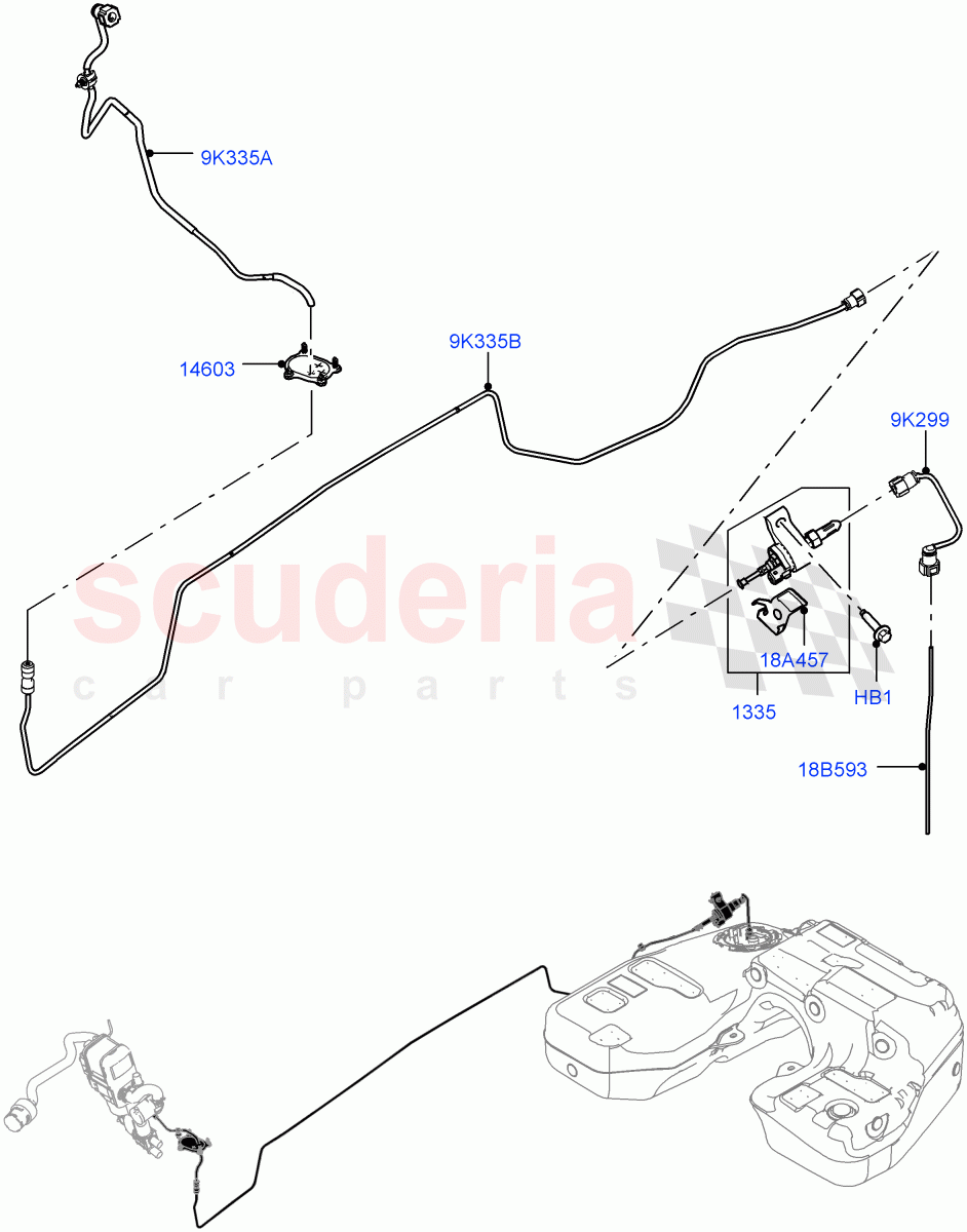 Auxiliary Fuel Fired Pre-Heater(Heater Fuel Supply)(Fuel Heater W/Pk Heat With Remote,Premium Air Conditioning-Front/Rear,Fuel Fired Heater With Park Heat,With Fuel Fired Heater) of Land Rover Land Rover Defender (2020+) [5.0 OHC SGDI SC V8 Petrol]