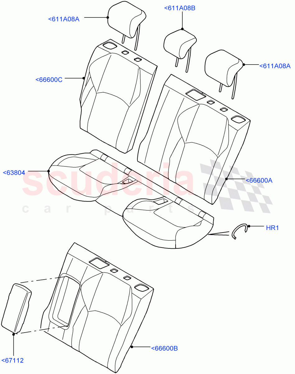 Rear Seat Covers(Grained Cloth,Halewood (UK))((V)FROMGH000001) of Land Rover Land Rover Range Rover Evoque (2012-2018) [2.0 Turbo Diesel]