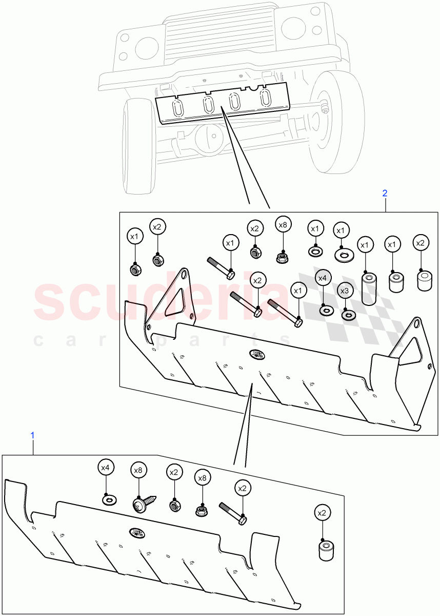 Sump Guard((V)FROM7A000001) of Land Rover Land Rover Defender (2007-2016)