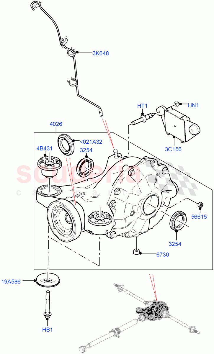 Rear Axle(3.0L DOHC GDI SC V6 PETROL,Rear Axle Open Diff w/TVBB,3.0 V6 D Gen2 Twin Turbo,Rear Axle Open Style Differential)((V)TOLA999999) of Land Rover Land Rover Range Rover Velar (2017+) [2.0 Turbo Diesel]