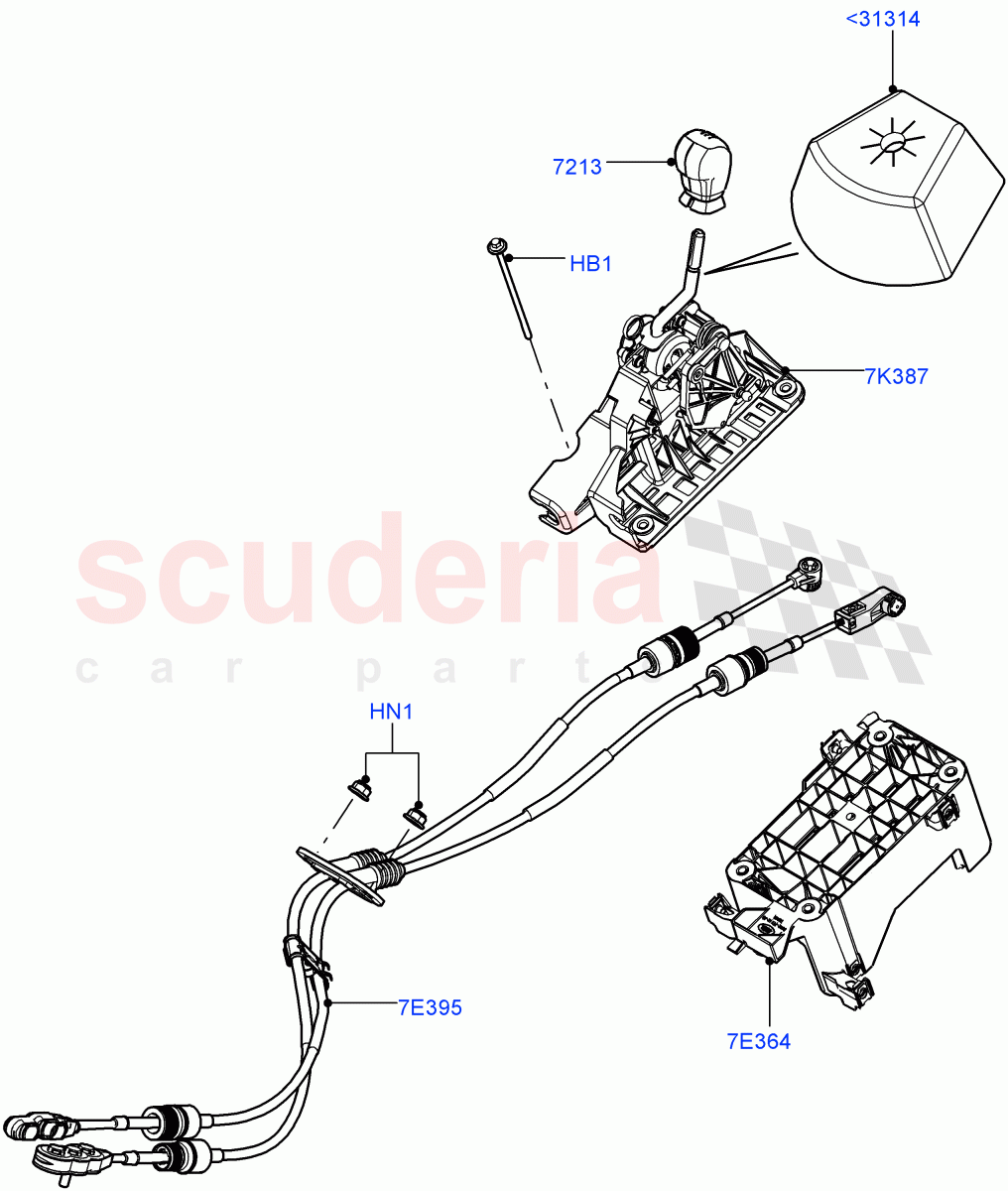 Gear Change Lever - Manual Trans(2.2L CR DI 16V Diesel,6 Speed Manual Trans M66 - AWD,Halewood (UK),6 Speed Manual Trans-JLR M66 2WD,2.0L I4 DSL MID DOHC AJ200) of Land Rover Land Rover Range Rover Evoque (2012-2018) [2.0 Turbo Petrol GTDI]