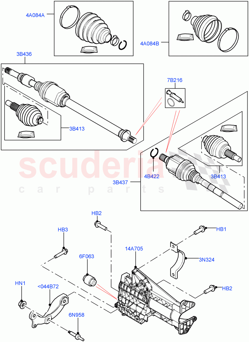 Drive Shaft - Front Axle Drive(1.5L AJ20P3 Petrol High PHEV,Changsu (China),1.5L AJ20P3 Petrol High)((V)FROMKG446857) of Land Rover Land Rover Discovery Sport (2015+) [2.0 Turbo Diesel AJ21D4]