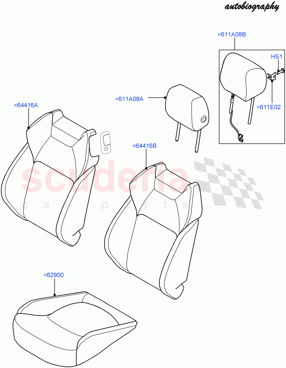 Front Seat Covers(Halewood (UK),Autobiography Pack)((V)FROMGH000001) of Land Rover Land Rover Range Rover Evoque (2012-2018) [2.0 Turbo Petrol GTDI]