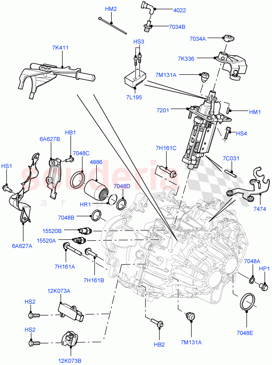 Manual Transmission External Cmpnts (6 Speed Manual Trans M66 - AWD, Halewood (UK), 6 Speed Manual Trans-JLR M66 2WD, 6-Speed Manual Transaxle - M66 2WD) ((V) TOFH999999) of Land Rover Land Rover Range Rover Evoque (2012-2018) [2.0 Turbo Petrol GTDI]