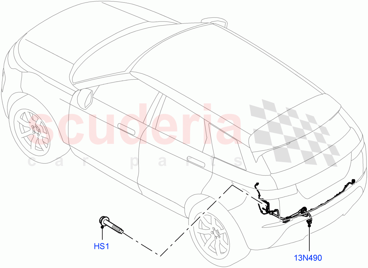 Electrical Wiring - Body And Rear (Towing) (Itatiaia (Brazil), Tow Hitch Man Detachable Swan Neck, Tow Hitch Receiver NAS, Tow Hitch Elec Deployable Swan Neck, Tow Hitch Receiver 12 Pin Elec) of Land Rover Land Rover Range Rover Evoque (2019+) [1.5 I3 Turbo Petrol AJ20P3]