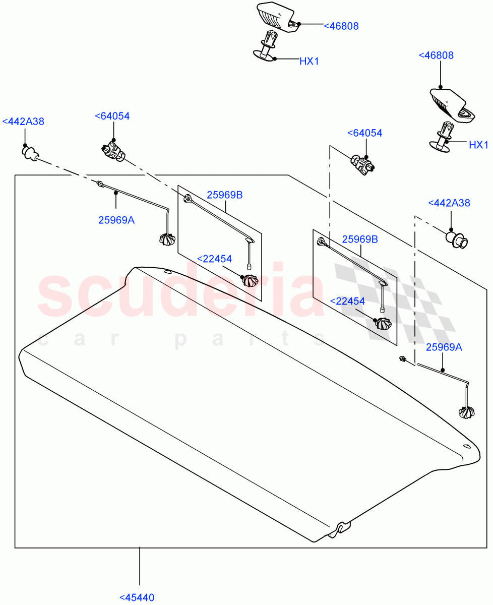 Load Compartment Trim (Package Tray) (3 Door, Halewood (UK), 5 Door) of Land Rover Land Rover Range Rover Evoque (2012-2018) [2.0 Turbo Diesel]