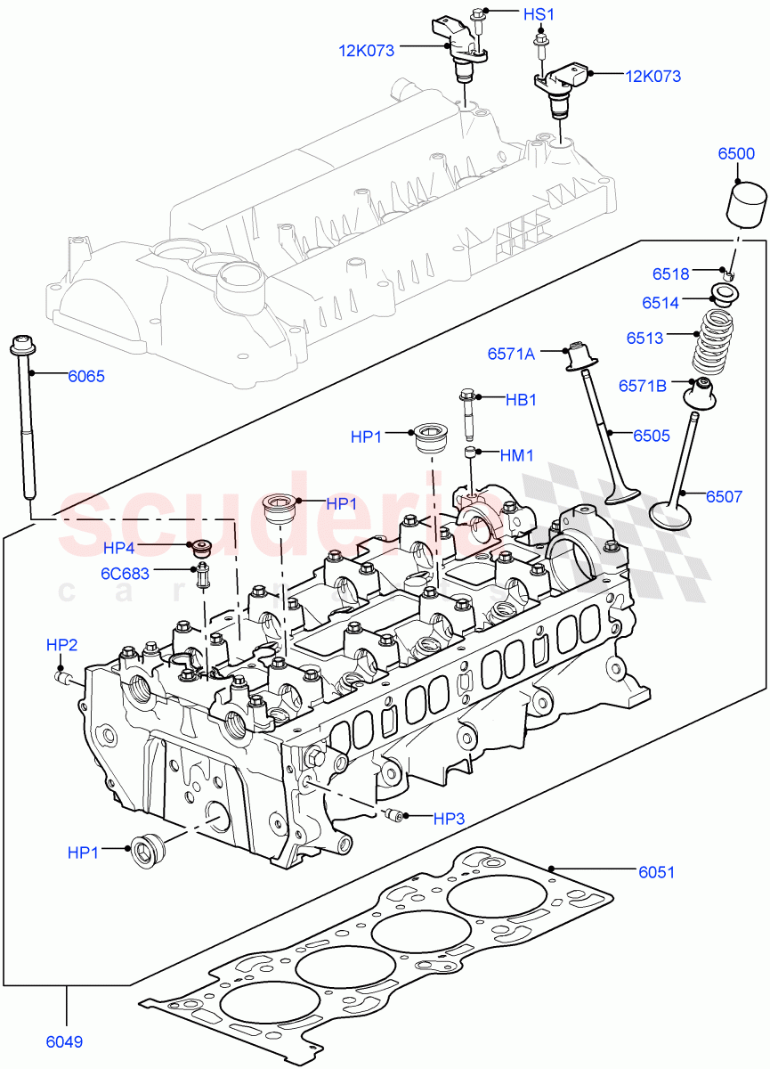 Cylinder Head(2.0L 16V TIVCT T/C 240PS Petrol) of Land Rover Land Rover Range Rover (2012-2021) [2.0 Turbo Petrol GTDI]