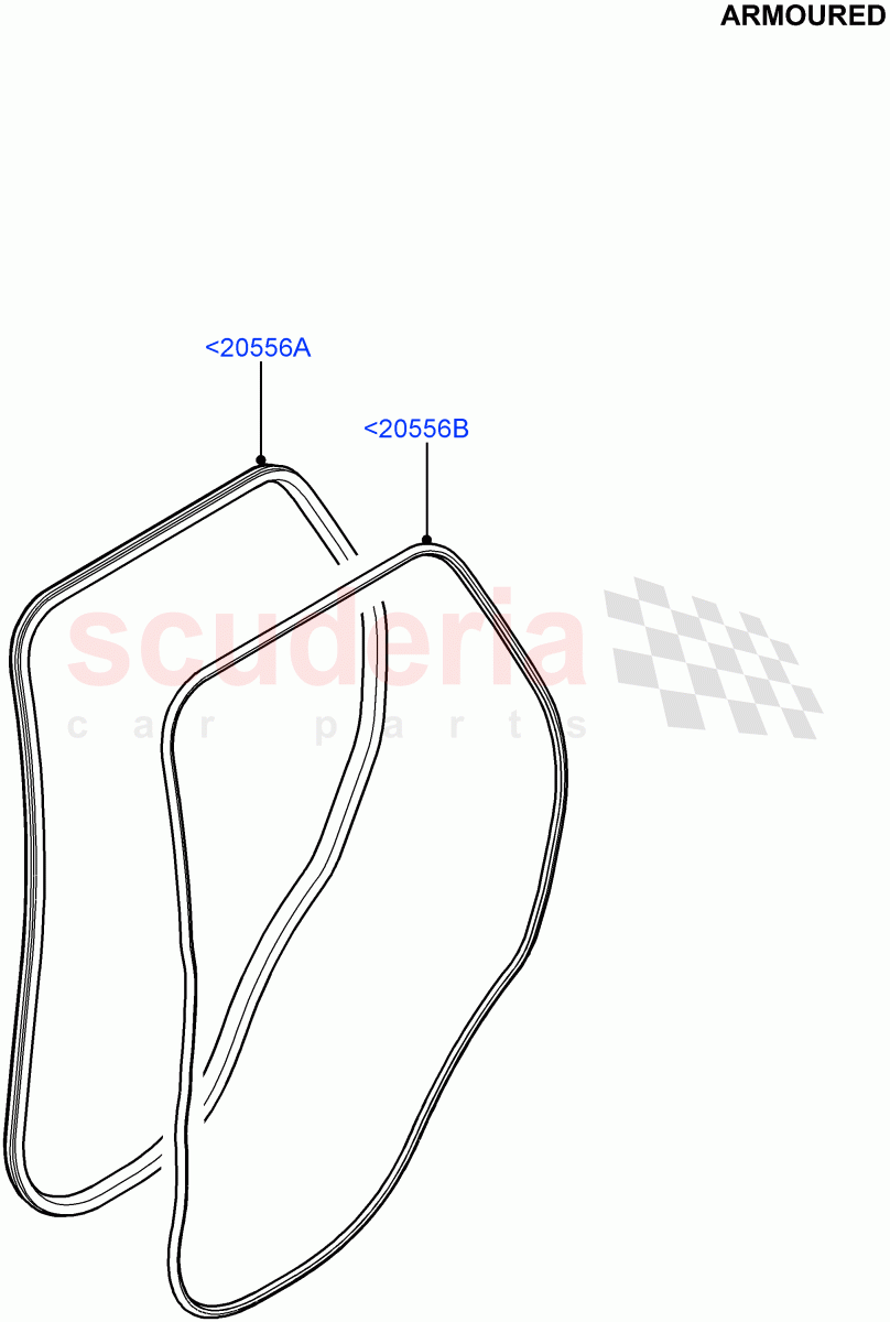 Rear Doors, Hinges & Weatherstrips(Weatherstrips And Seals, Finisher And Seals)(Armoured)((V)FROMEA000001) of Land Rover Land Rover Range Rover (2012-2021) [5.0 OHC SGDI NA V8 Petrol]