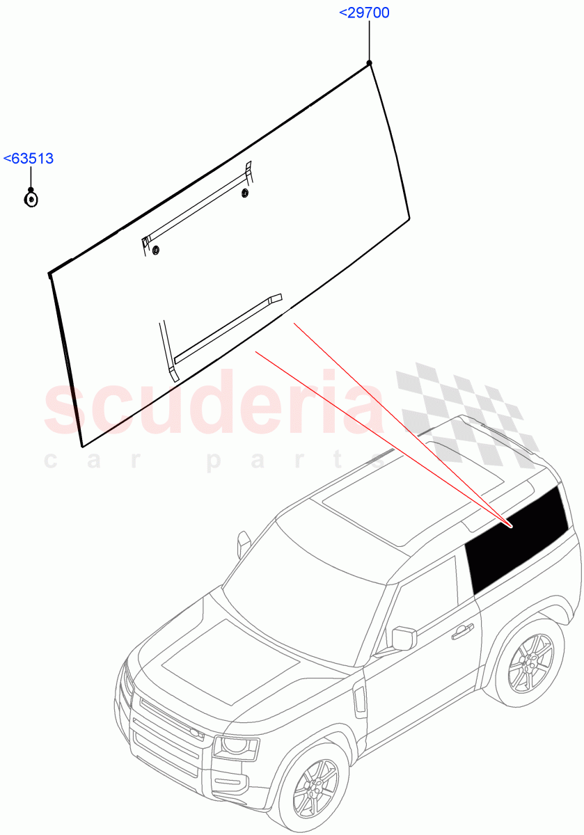 Quarter Windows (Short Wheelbase) of Land Rover Land Rover Defender (2020+) [3.0 I6 Turbo Petrol AJ20P6]