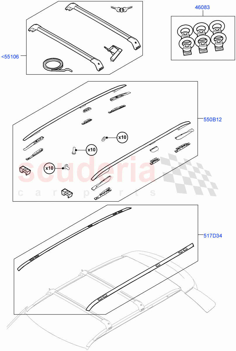 Roof Rails & Crossbars(Accessory) of Land Rover Land Rover Range Rover (2012-2021) [2.0 Turbo Petrol GTDI]