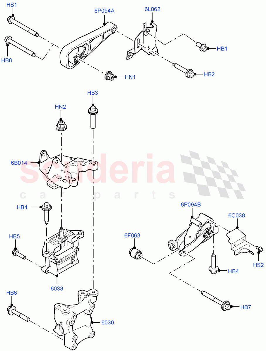 Engine Mounting(2.0L AJ20P4 Petrol High PTA,Changsu (China),2.0L AJ20P4 Petrol Mid PTA,2.0L AJ20P4 Petrol E100 PTA)((V)FROMKG446857) of Land Rover Land Rover Discovery Sport (2015+) [2.0 Turbo Petrol GTDI]