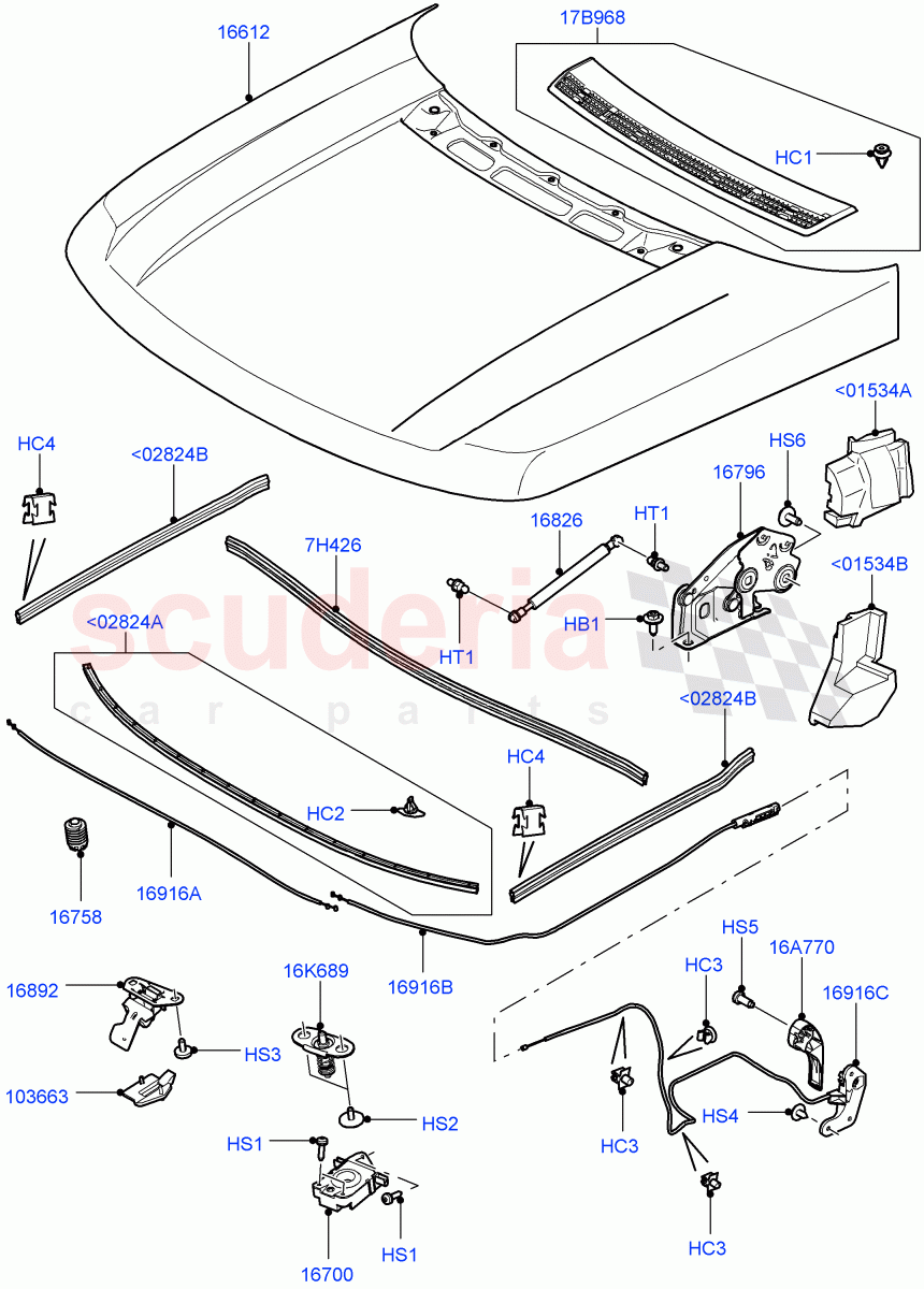 Hood And Related Parts((V)FROMAA000001) of Land Rover Land Rover Range Rover (2010-2012) [4.4 DOHC Diesel V8 DITC]