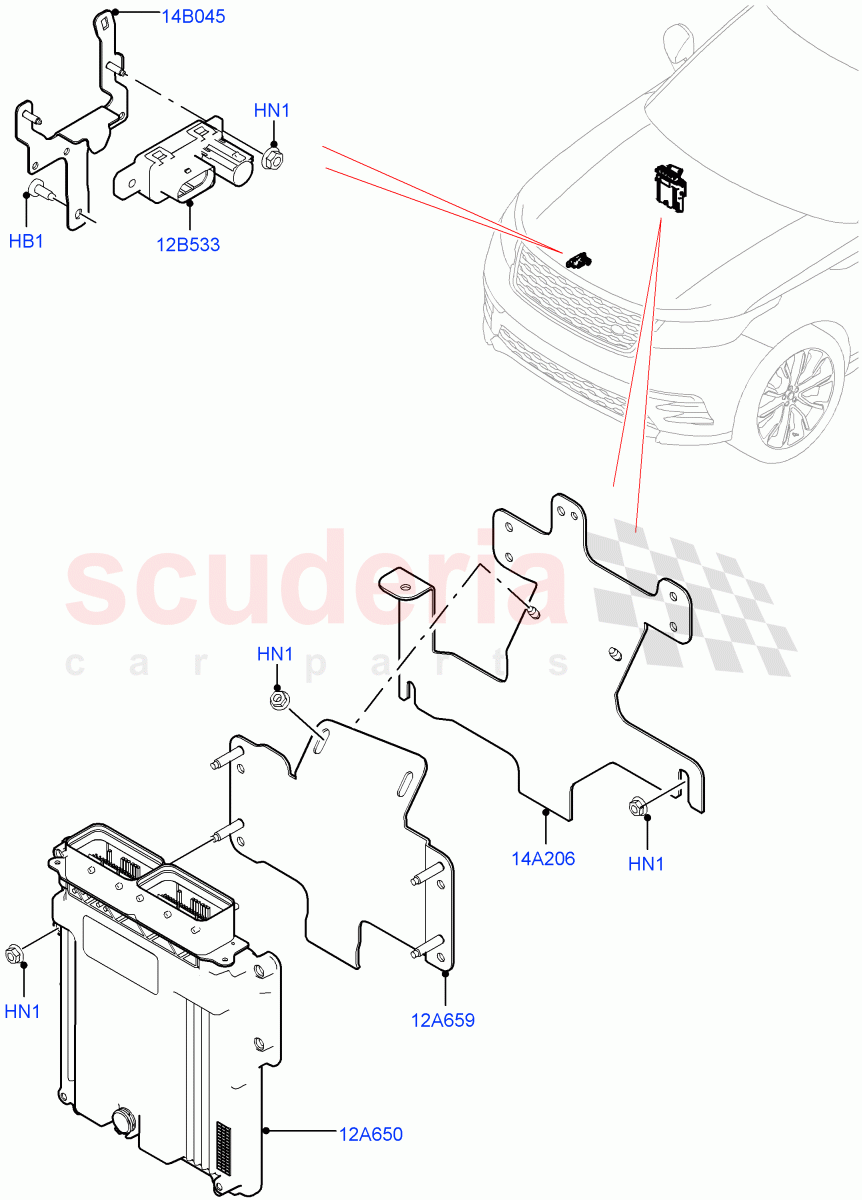 Engine Modules And Sensors(2.0L I4 DSL MID DOHC AJ200,LHD,2.0L I4 DSL HIGH DOHC AJ200) of Land Rover Land Rover Range Rover Velar (2017+) [2.0 Turbo Diesel]