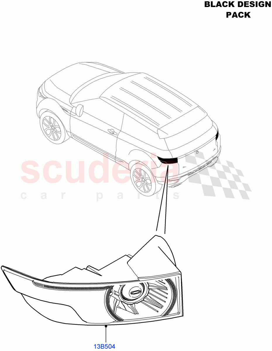 Rear Lamps (Halewood (UK), Smoked Glass Front Lamp Lens, Black Pack) ((V) FROMDH000001) of Land Rover Land Rover Range Rover Evoque (2012-2018) [2.2 Single Turbo Diesel]