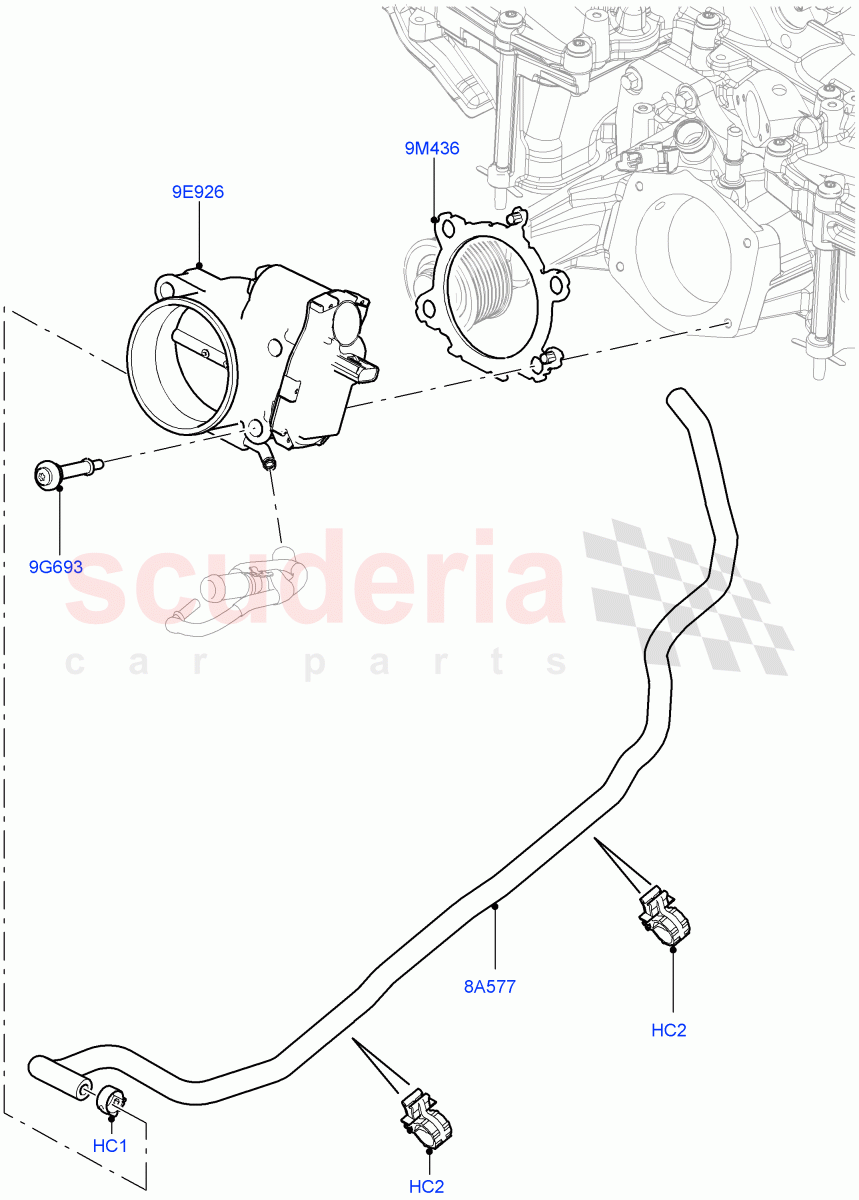 Throttle Housing(5.0L OHC SGDI SC V8 Petrol - AJ133,5.0 Petrol AJ133 DOHC CDA,5.0L P AJ133 DOHC CDA S/C Enhanced) of Land Rover Land Rover Range Rover Sport (2014+) [5.0 OHC SGDI SC V8 Petrol]