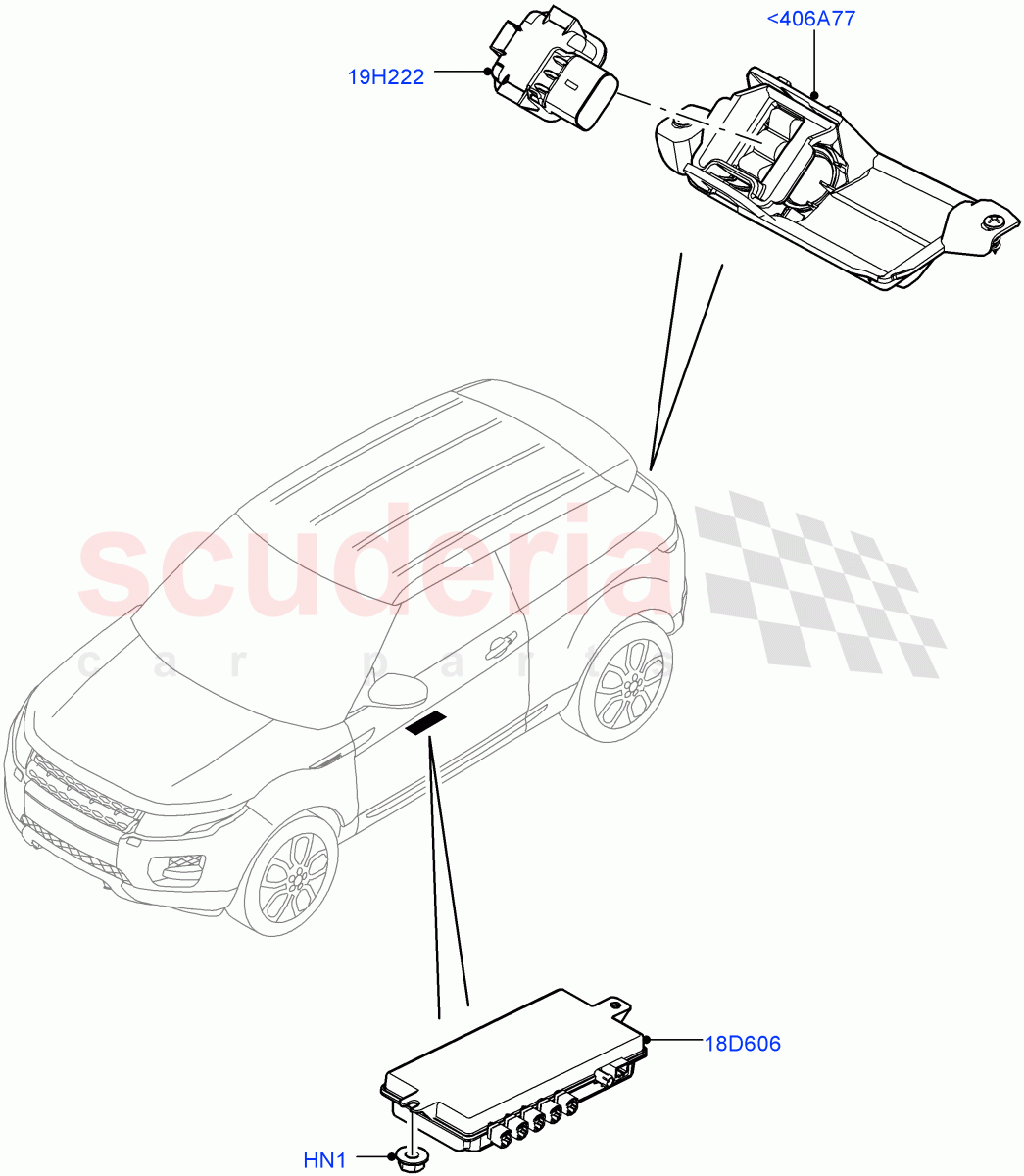 Camera Equipment (Itatiaia (Brazil), Rear View Camera-Fixed) ((V) FROMGT000001) of Land Rover Land Rover Range Rover Evoque (2012-2018) [2.2 Single Turbo Diesel]