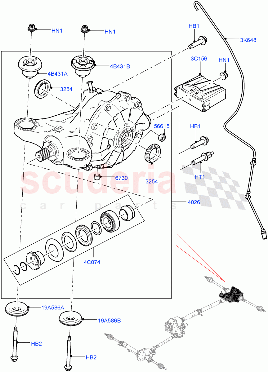 Rear Axle(3.0L DOHC GDI SC V6 PETROL,8 Speed Auto Trans ZF 8HP70 4WD,Rear Axle Open Style Differential,8 Speed Auto Trans ZF 8HP45,4.4L DOHC DITC V8 Diesel,3.0 V6 Diesel)((V)TOGA999999) of Land Rover Land Rover Range Rover Sport (2014+) [2.0 Turbo Petrol GTDI]