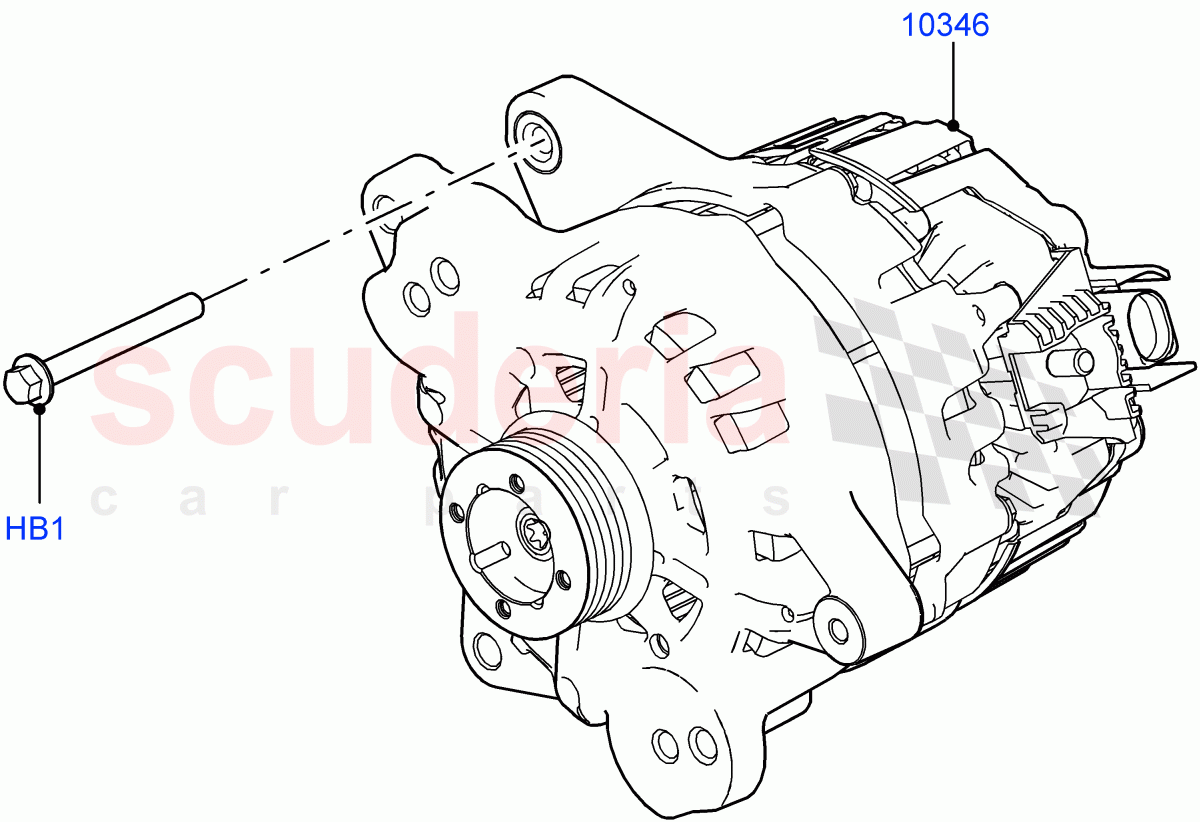 Alternator And Mountings (2.0L AJ200P Hi PHEV) ((V) FROMMA000001) of Land Rover Land Rover Range Rover Velar (2017+) [3.0 DOHC GDI SC V6 Petrol]