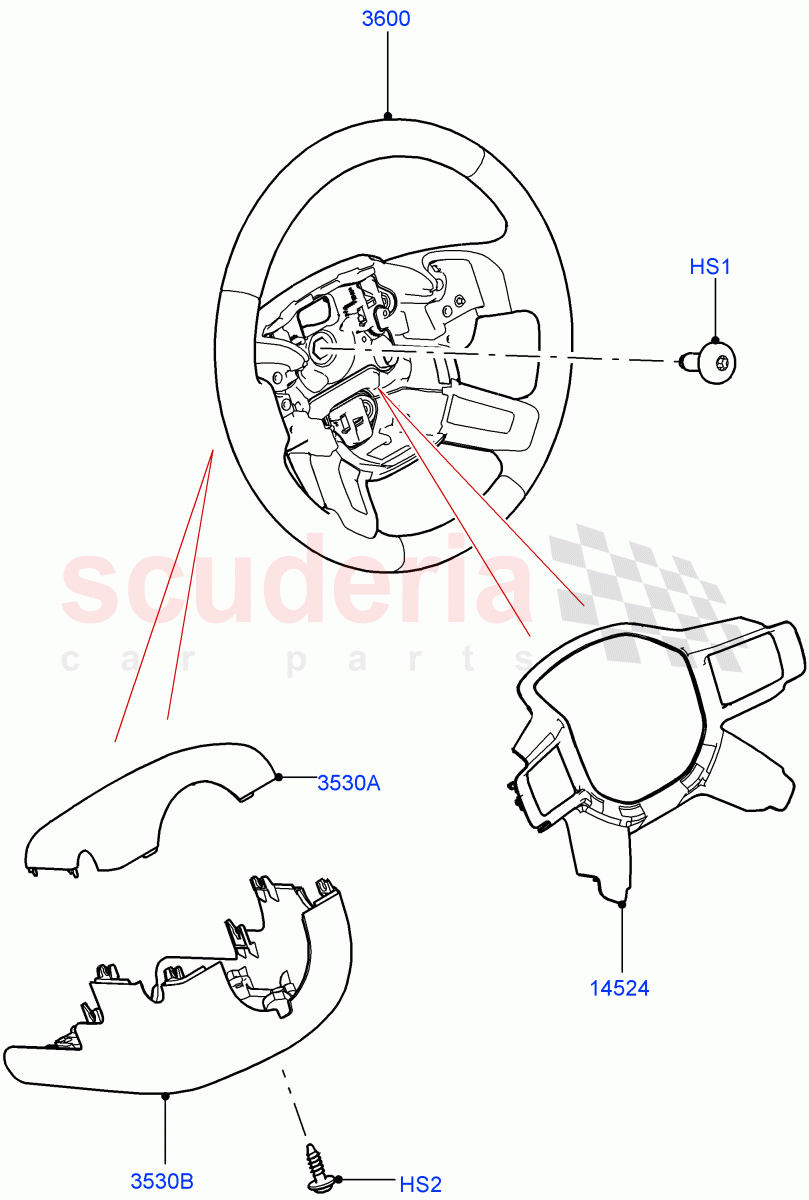 Steering Wheel(Nitra Plant Build)((V)FROMM2000001) of Land Rover Land Rover Discovery 5 (2017+) [3.0 I6 Turbo Diesel AJ20D6]