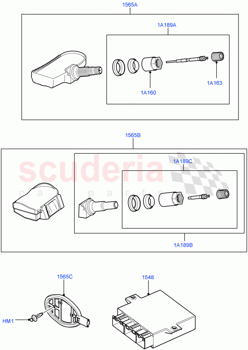 Tyre Pressure Monitor System((V)FROM6A000001,(V)TO9A999999) of Land Rover Land Rover Range Rover Sport (2005-2009) [2.7 Diesel V6]