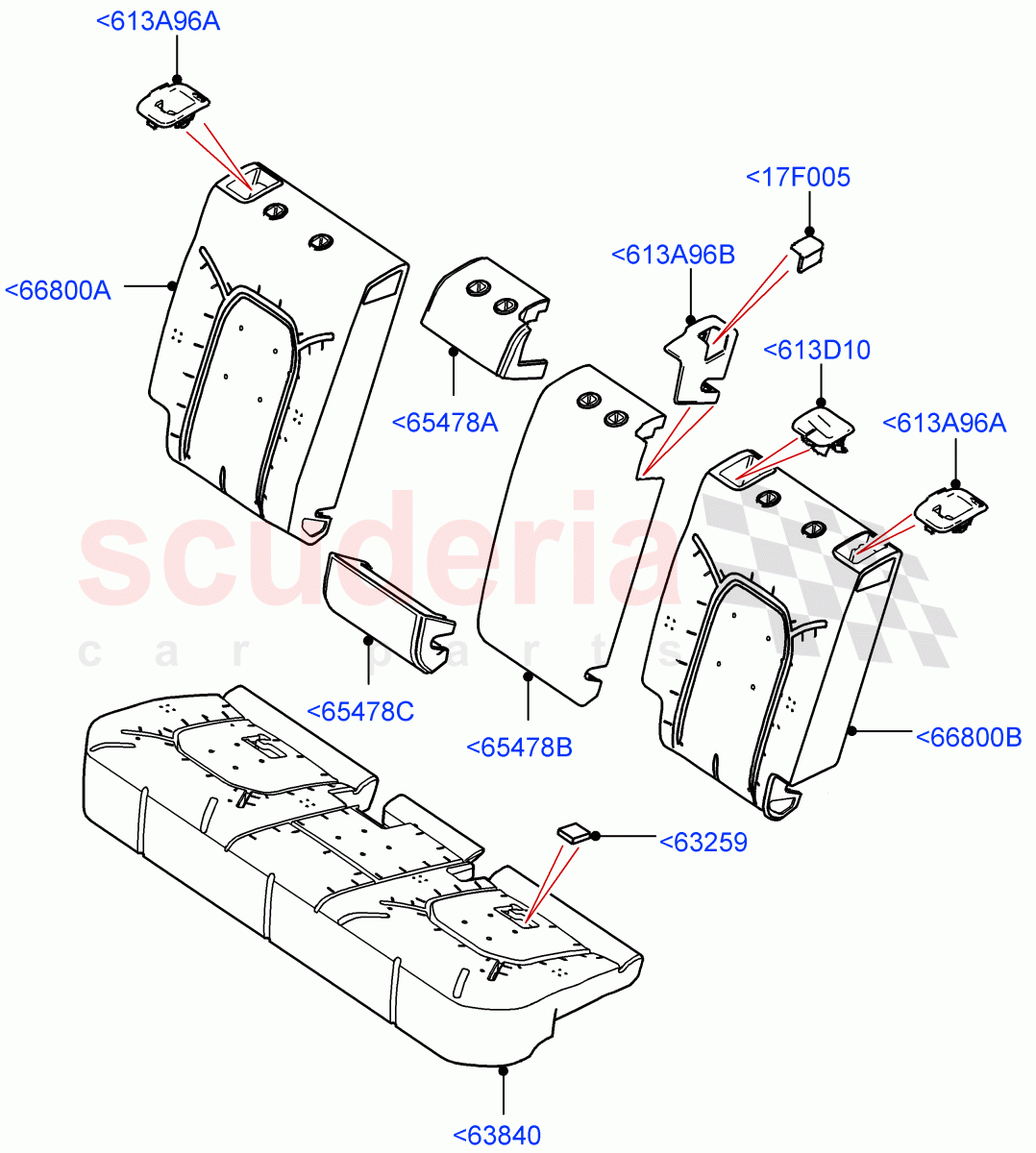 Rear Seat Pads/Valances & Heating(Pads/Valances)(Rr Seat 40/20/40 Fixed Cushion) of Land Rover Land Rover Defender (2020+) [5.0 OHC SGDI SC V8 Petrol]