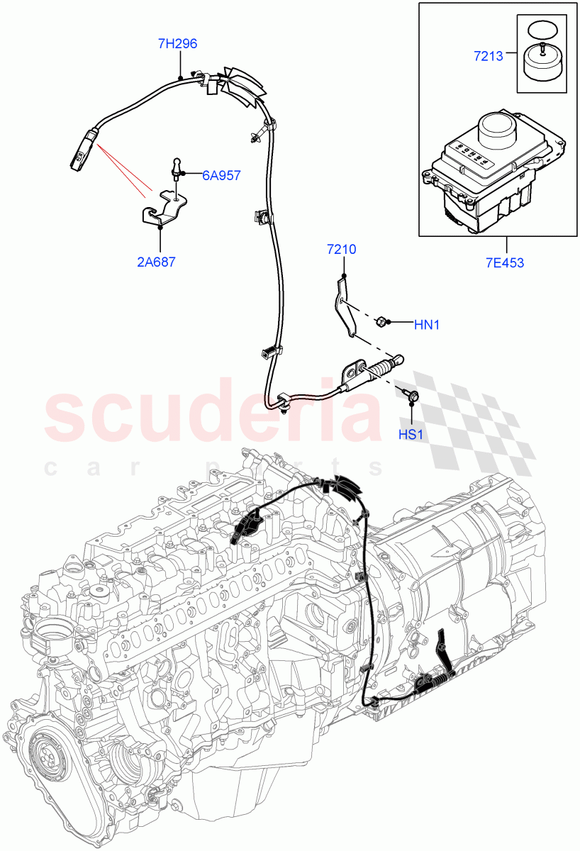 Gear Change-Automatic Transmission (3.0L AJ20D6 Diesel High, 8 Speed Auto Trans ZF 8HP76) ((V) FROMLA000001) of Land Rover Land Rover Range Rover (2012-2021) [3.0 Diesel 24V DOHC TC]