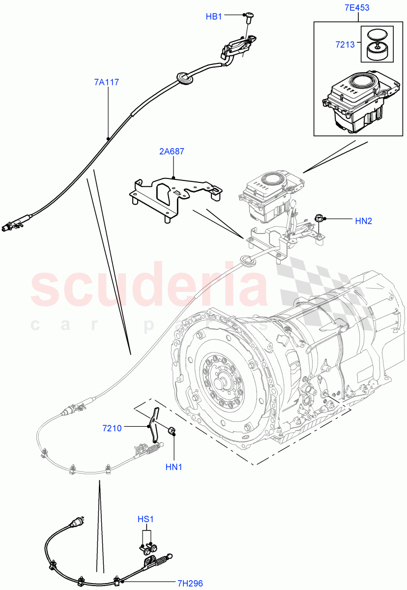 Gear Change-Automatic Transmission (Floor) (4.4L DOHC DITC V8 Diesel, 8 Speed Auto Trans ZF 8HP70 4WD) ((V) FROMBA000001) of Land Rover Land Rover Range Rover (2010-2012) [5.0 OHC SGDI SC V8 Petrol]