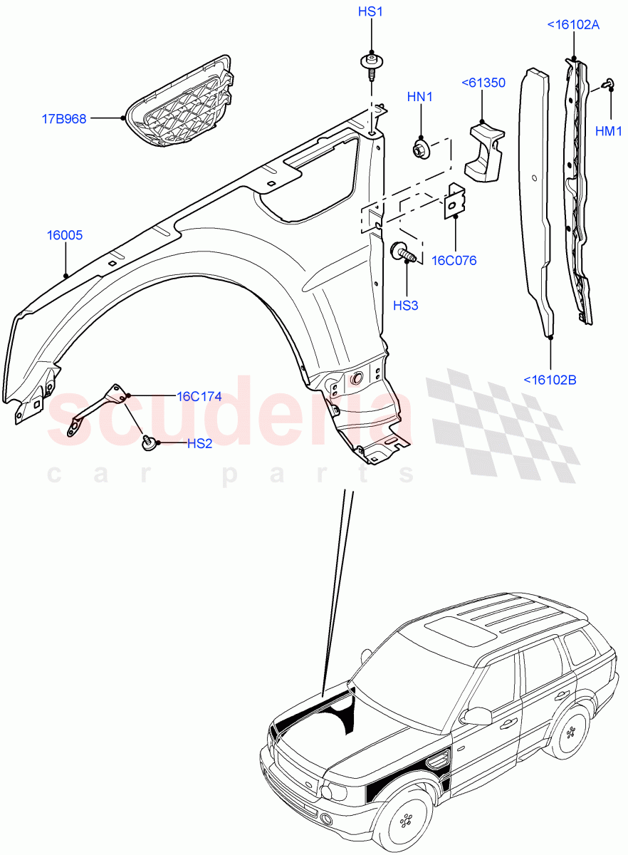 Dash Panel And Front Fenders((V)FROMAA000001) of Land Rover Land Rover Range Rover Sport (2010-2013) [5.0 OHC SGDI SC V8 Petrol]