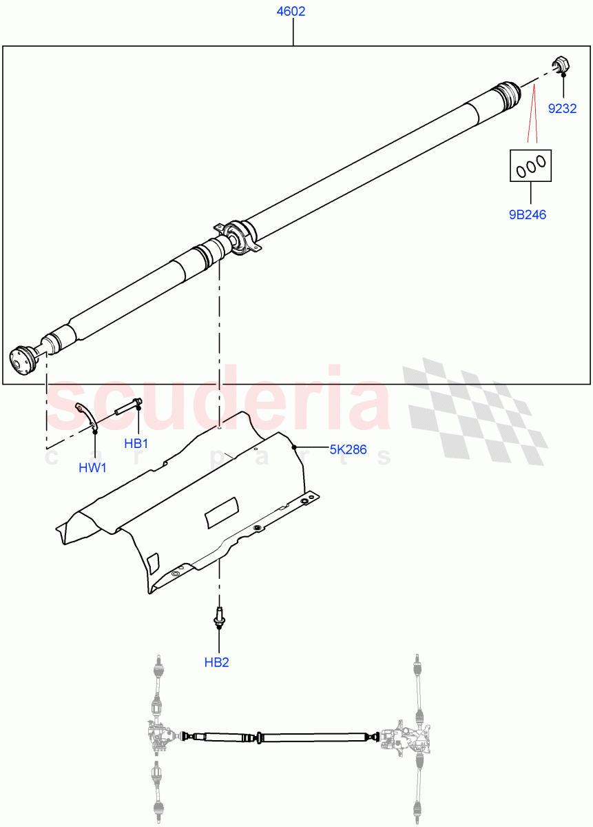 Drive Shaft - Rear Axle Drive(Propshaft)(Changsu (China),All Wheel Drive,Electric Engine Battery-MHEV,Less Electric Engine Battery)((V)FROMKG446857) of Land Rover Land Rover Discovery Sport (2015+) [2.0 Turbo Petrol GTDI]