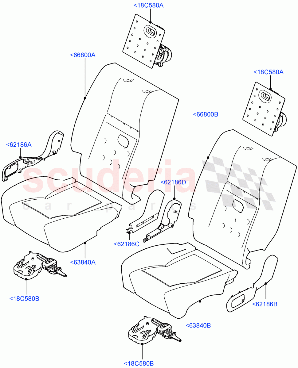 Rear Seat Pads/Valances & Heating(With 40/40 Split Individual Rr Seat) of Land Rover Land Rover Range Rover (2012-2021) [4.4 DOHC Diesel V8 DITC]