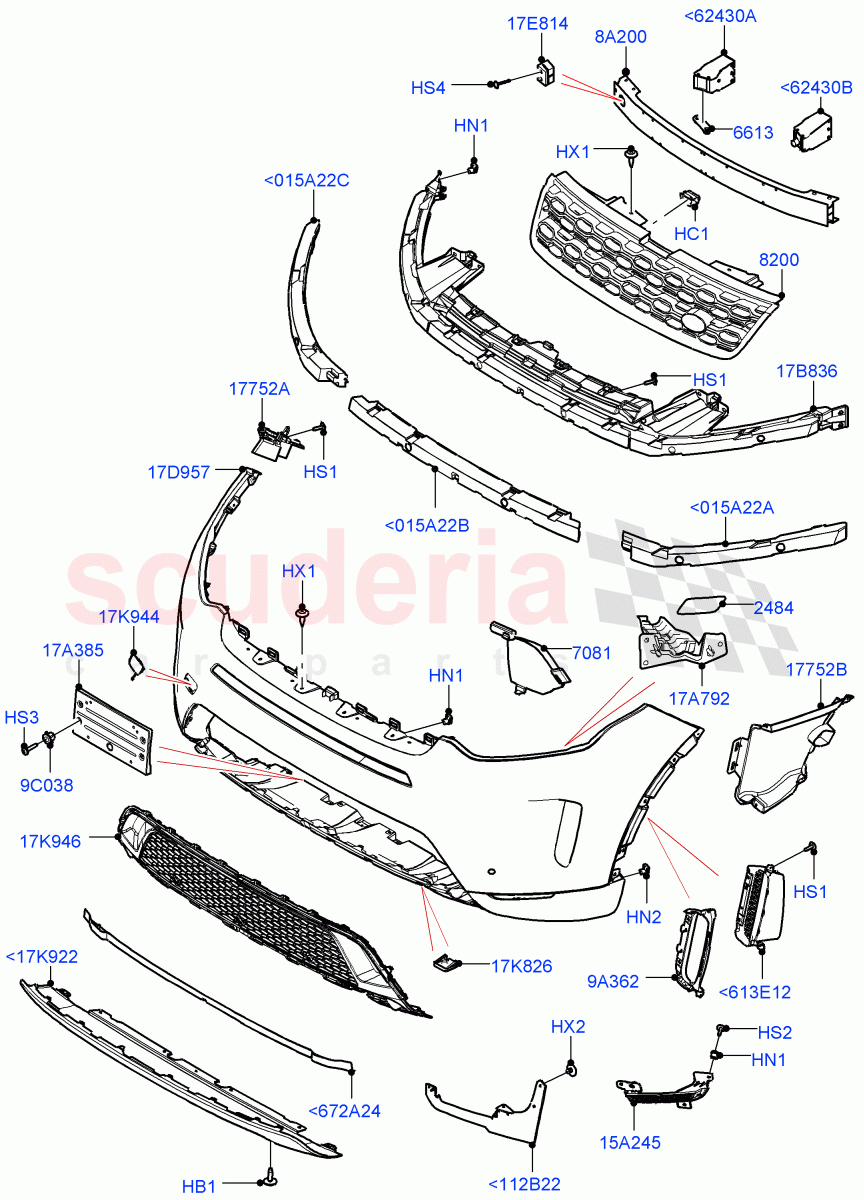 Radiator Grille And Front Bumper (Changsu (China), Front Bumper - Sport - Body Colour) ((V) FROMKG446857) of Land Rover Land Rover Discovery Sport (2015+) [2.2 Single Turbo Diesel]