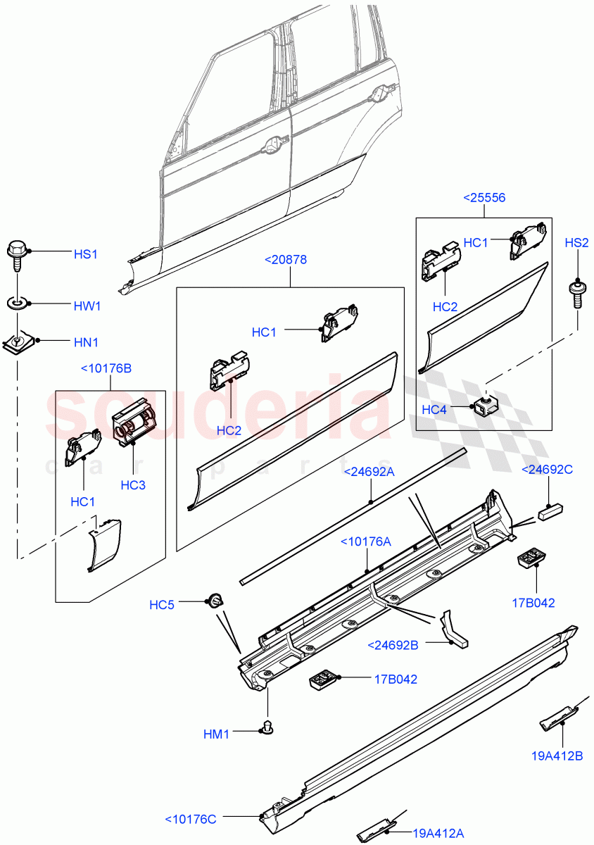 Body Mouldings((V)FROMAA000001) of Land Rover Land Rover Range Rover (2010-2012) [4.4 DOHC Diesel V8 DITC]