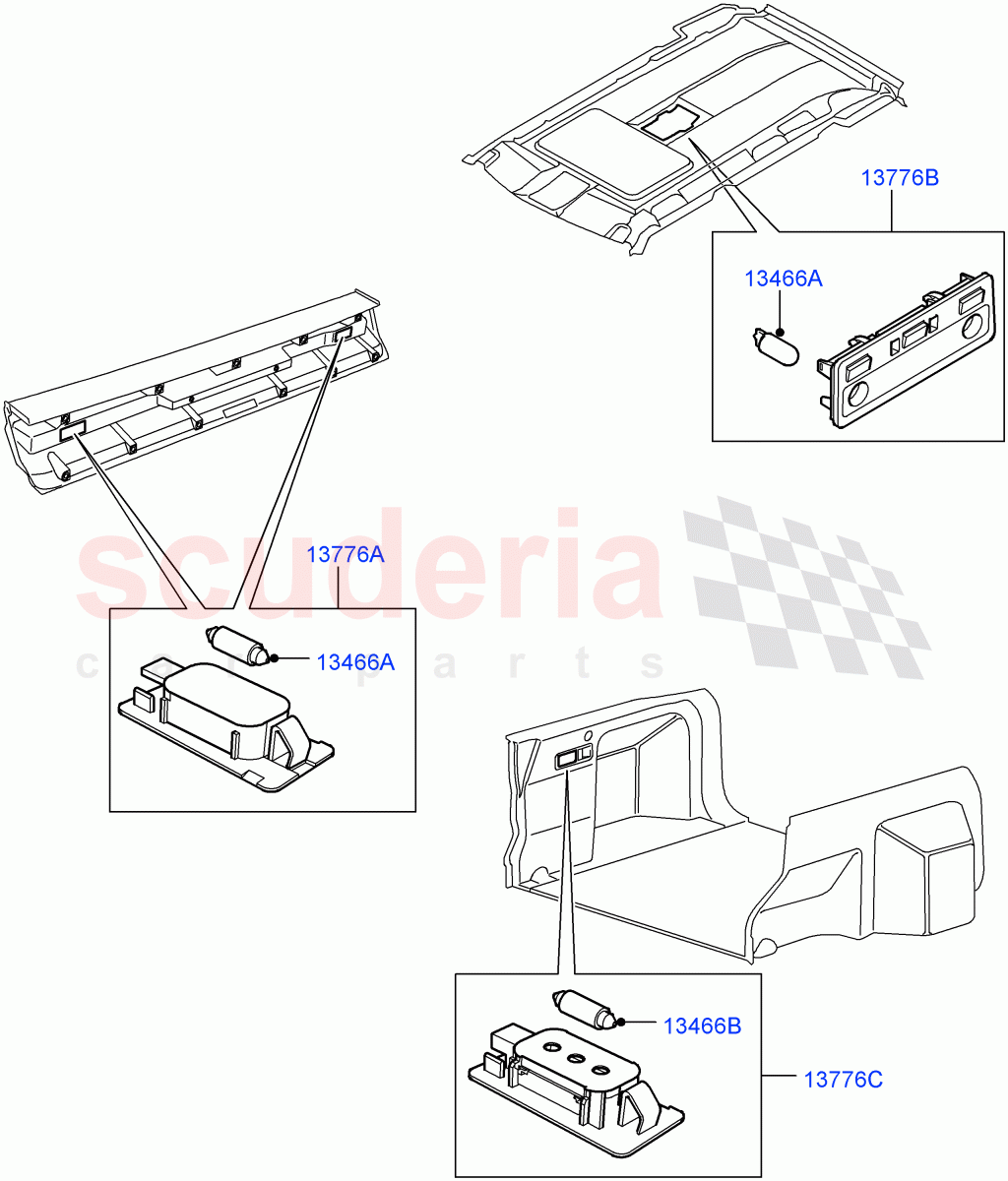 Interior Lamps(Rear)((V)FROMAA000001) of Land Rover Land Rover Range Rover (2010-2012) [5.0 OHC SGDI SC V8 Petrol]