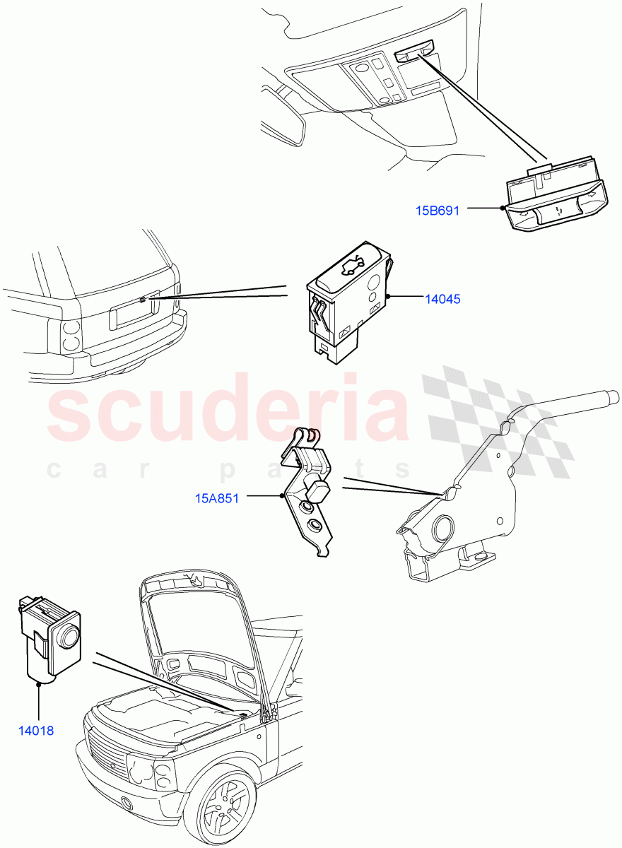 Switches(Auxiliary Unit)((V)FROMAA000001) of Land Rover Land Rover Range Rover (2010-2012) [5.0 OHC SGDI SC V8 Petrol]