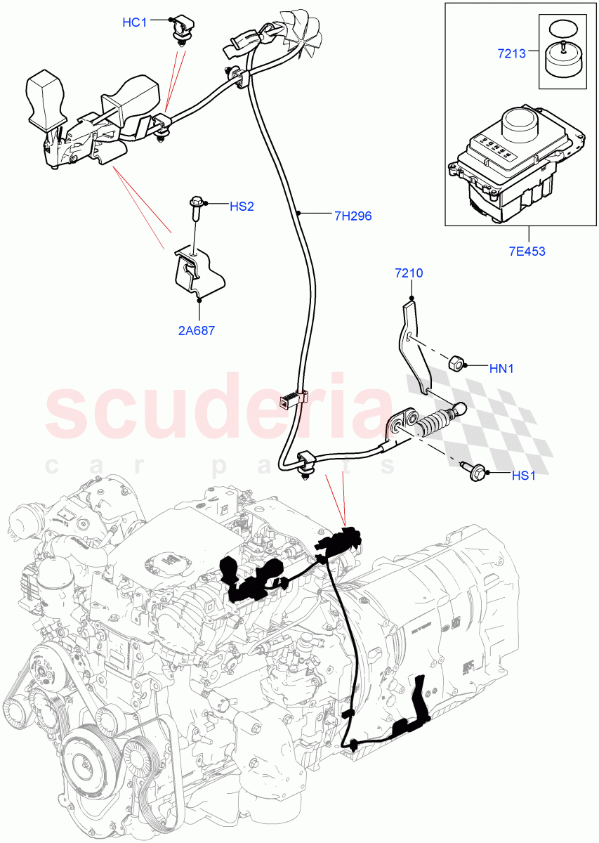 Gear Change-Automatic Transmission (Solihull Plant Build) (3.0 V6 D Low MT ROW, 8 Speed Auto Trans ZF 8HP70 4WD, 2.0L I4 DSL HIGH DOHC AJ200, 3.0 V6 D Gen2 Twin Turbo, 3.0 V6 D Gen2 Mono Turbo) ((V) FROMAA000001) of Land Rover Land Rover Discovery 5 (2017+) [3.0 I6 Turbo Petrol AJ20P6]