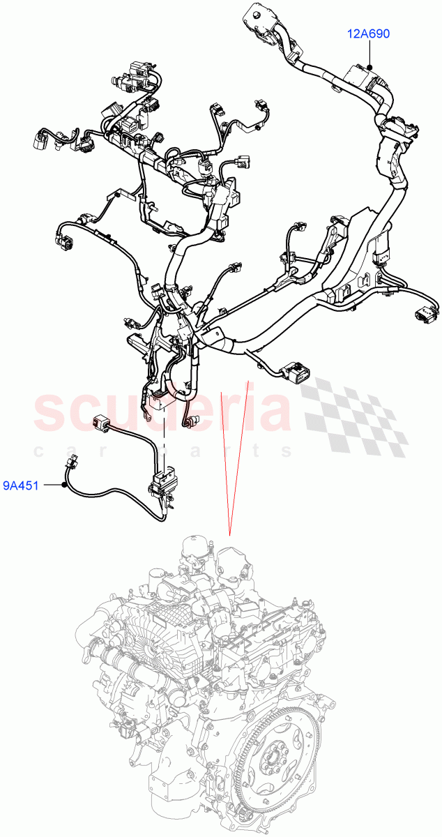 Engine Harness(1.5L AJ20P3 Petrol High,Changsu (China)) of Land Rover Land Rover Range Rover Evoque (2019+) [2.0 Turbo Diesel]