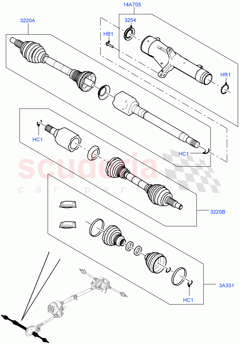 Drive Shaft - Front Axle Drive (Driveshaft) (Less Driveline) of Land Rover Land Rover Range Rover (2022+) [4.4 V8 Turbo Petrol NC10]