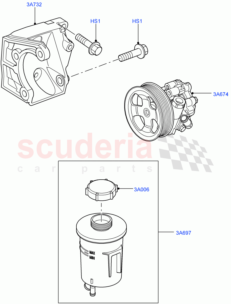 Power Steering Pump Mounting(Lion Diesel 2.7 V6 (140KW))((V)TO9A999999) of Land Rover Land Rover Range Rover Sport (2005-2009) [2.7 Diesel V6]