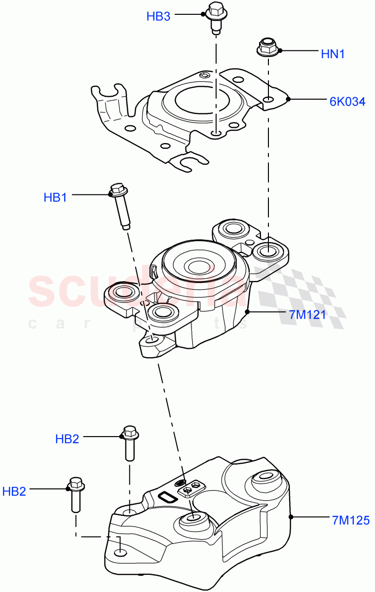 Transmission Mounting(2.0L 16V TIVCT T/C 240PS Petrol,Halewood (UK))((V)TODH999999) of Land Rover Land Rover Range Rover Evoque (2012-2018) [2.0 Turbo Diesel]