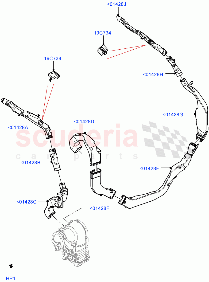 Air Vents, Louvres And Ducts(Headlining, Rear)(Less 3rd Row Rear Seat,Premium Air Conditioning-Front/Rear) of Land Rover Land Rover Range Rover (2022+) [4.4 V8 Turbo Petrol NC10]