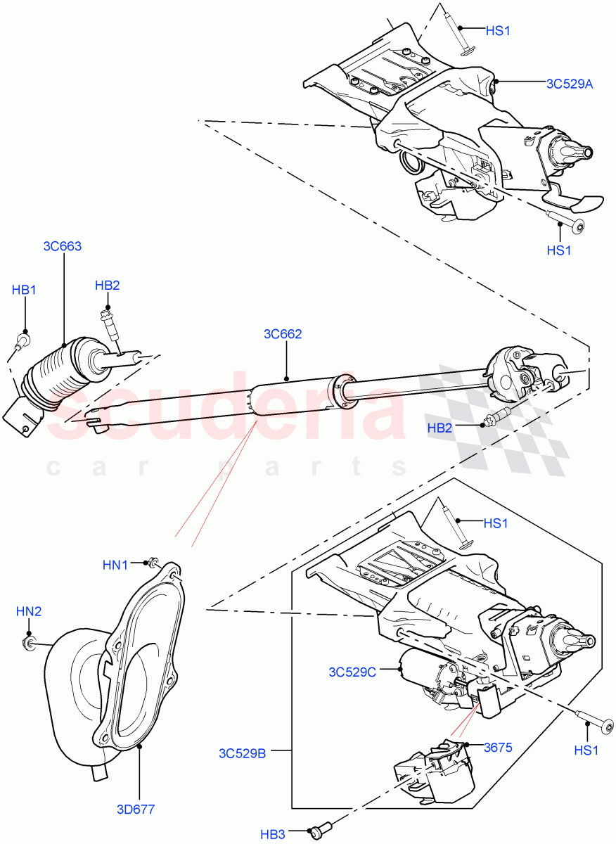 Steering Column((V)TOGA999999) of Land Rover Land Rover Range Rover Sport (2014+) [3.0 Diesel 24V DOHC TC]