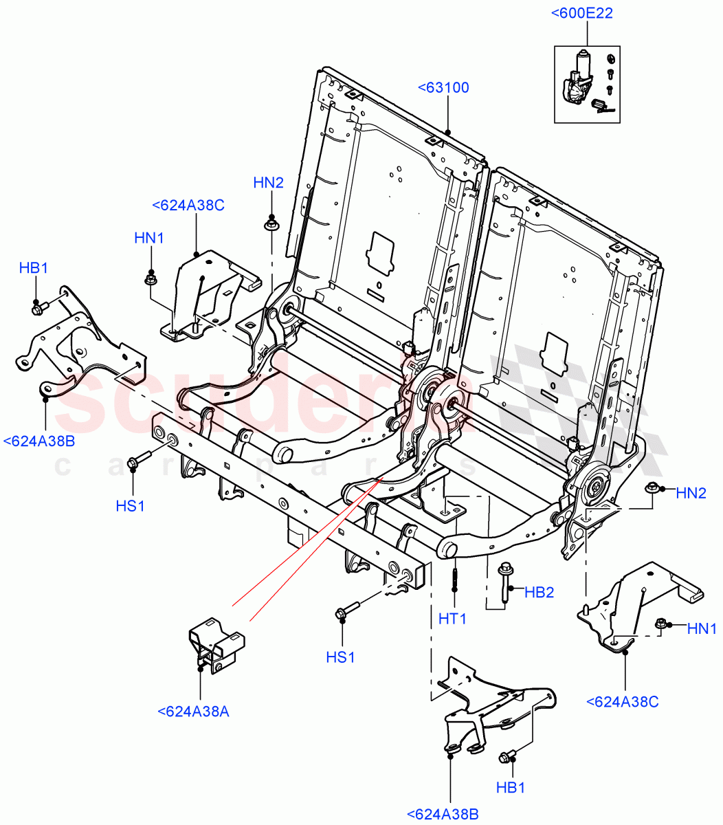 Rear Seat Base(Row 3)(With 7 Seat Configuration) of Land Rover Land Rover Range Rover Sport (2014+) [3.0 Diesel 24V DOHC TC]