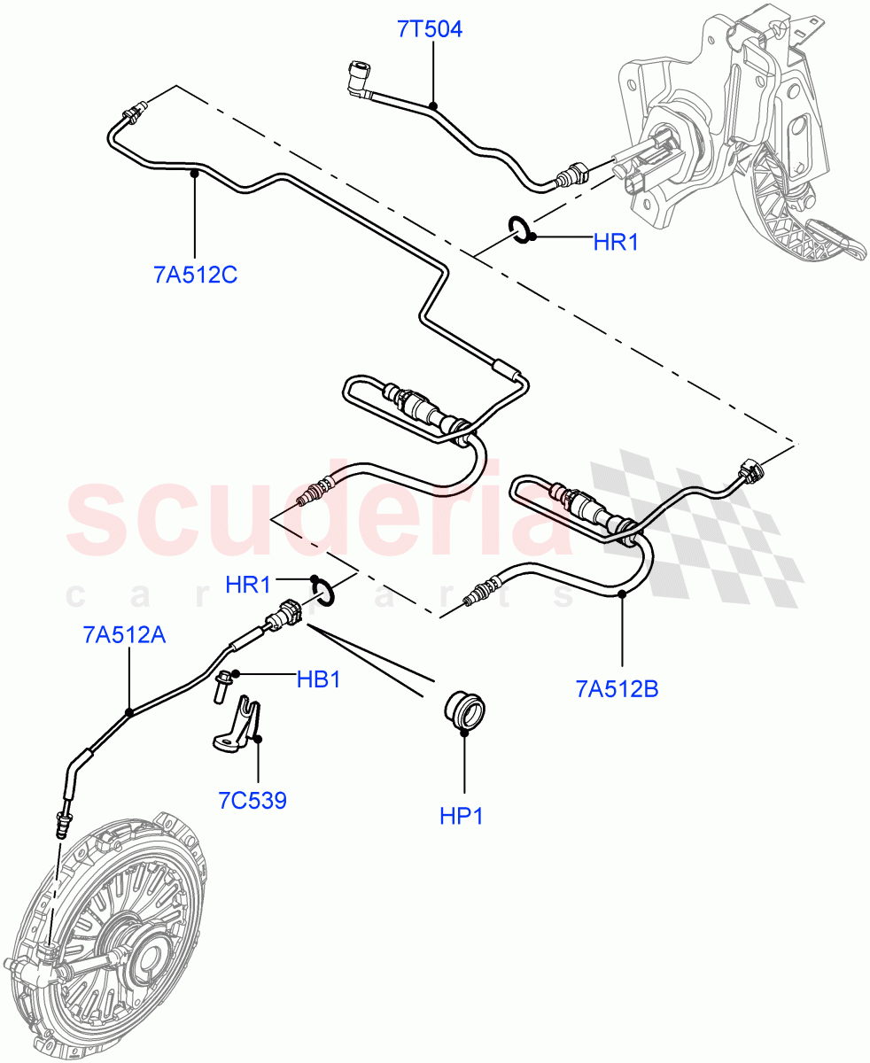 Clutch Master Cylinder(2.2L CR DI 16V Diesel,6 Speed Manual Trans-JLR M66 2WD,6 Speed Manual Trans M66 - AWD) of Land Rover Land Rover Range Rover Evoque (2012-2018) [2.2 Single Turbo Diesel]