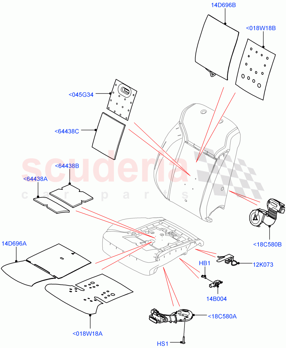 Front Seat Pads/Valances & Heating(Heating, Solihull Plant Build)((V)FROMHA000001) of Land Rover Land Rover Discovery 5 (2017+) [2.0 Turbo Diesel]